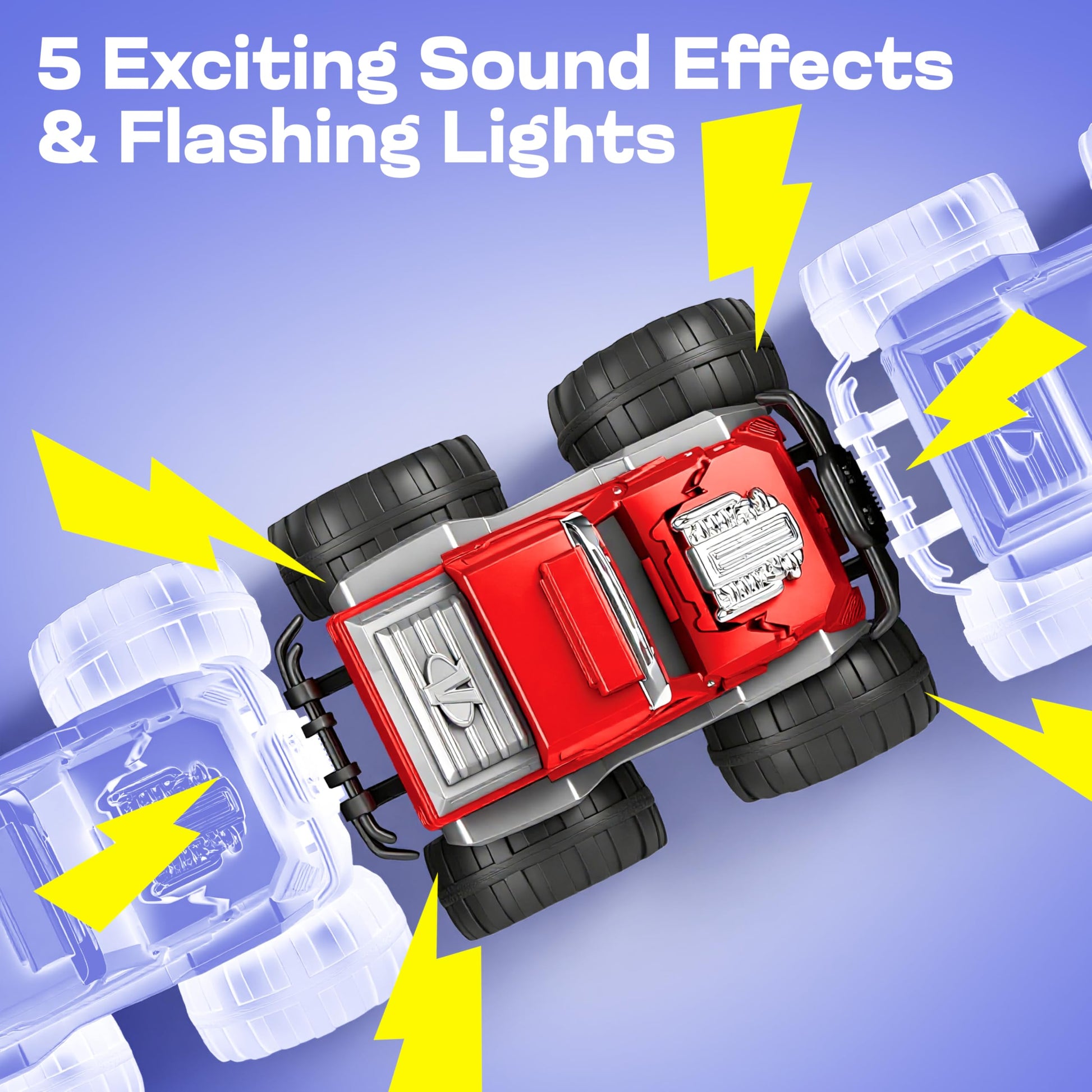 Jova Vroomix 2 Pack Smash & Bump Monster Truck Toys, Crashing Cars with Crash Sounds and Flashing Lights for Toddler Toys Age 3 4 5 6 7 Boy Birthday