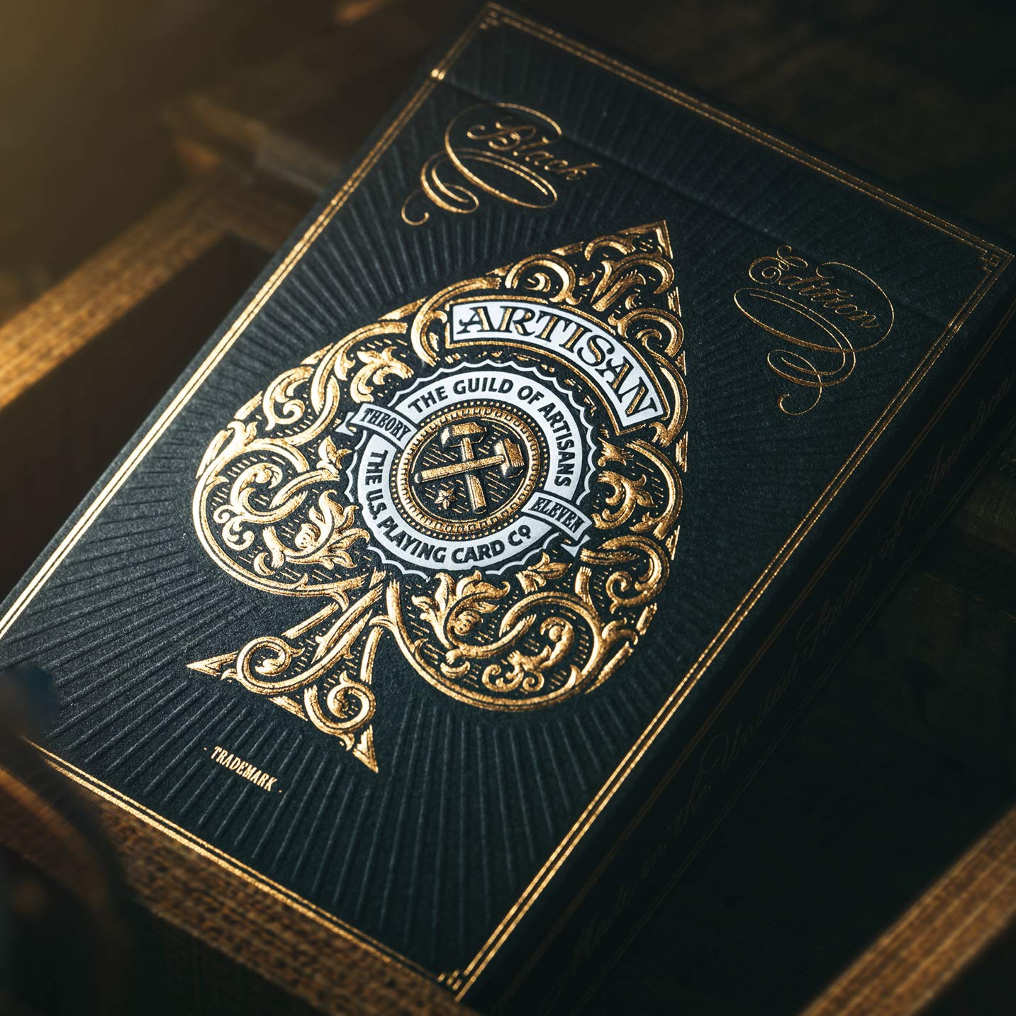 theory11 Artisan Playing Cards Black - Gold Foil Hand-Illustrated Poker Deck with Elegant Art, Magic, Cardistry, Game Night Gift for Card Collectors