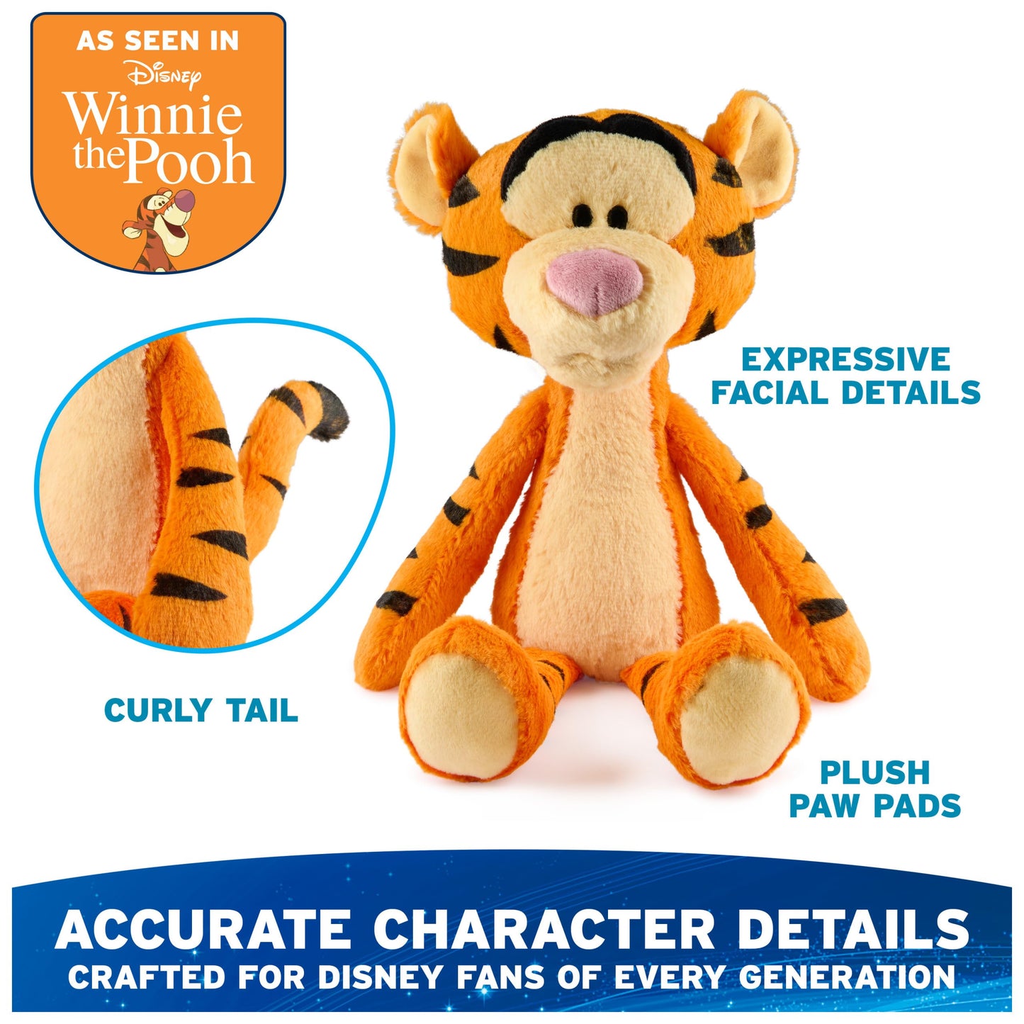 GUND Disney Official Tigger Toothpick 15-Inch Floppy Plush Toy, Ages 1+