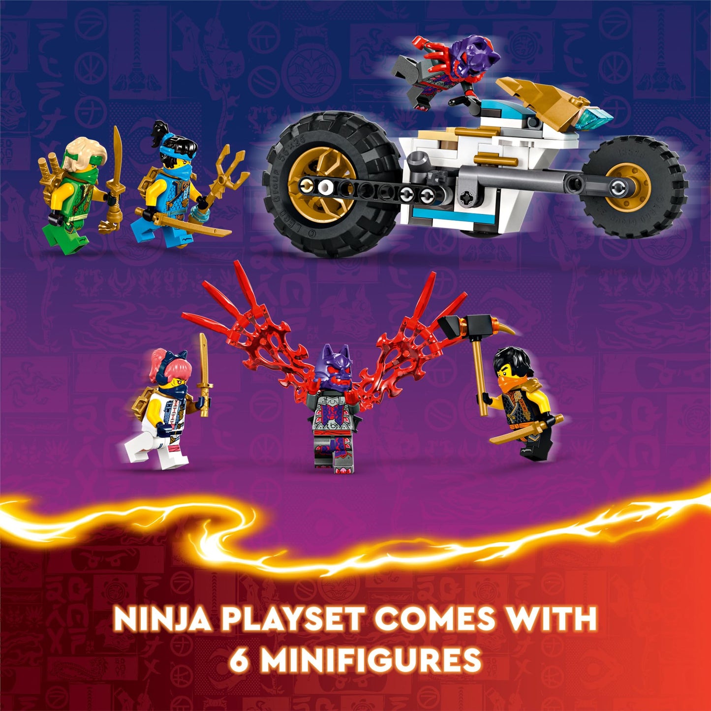 LEGO NINJAGO Ninja Team Combo Vehicle, 4 in 1 Ninja Playset for Kids with Glider, Off-Road Racer and 2 Motorcycle Toys, Birthday Gift for Boys