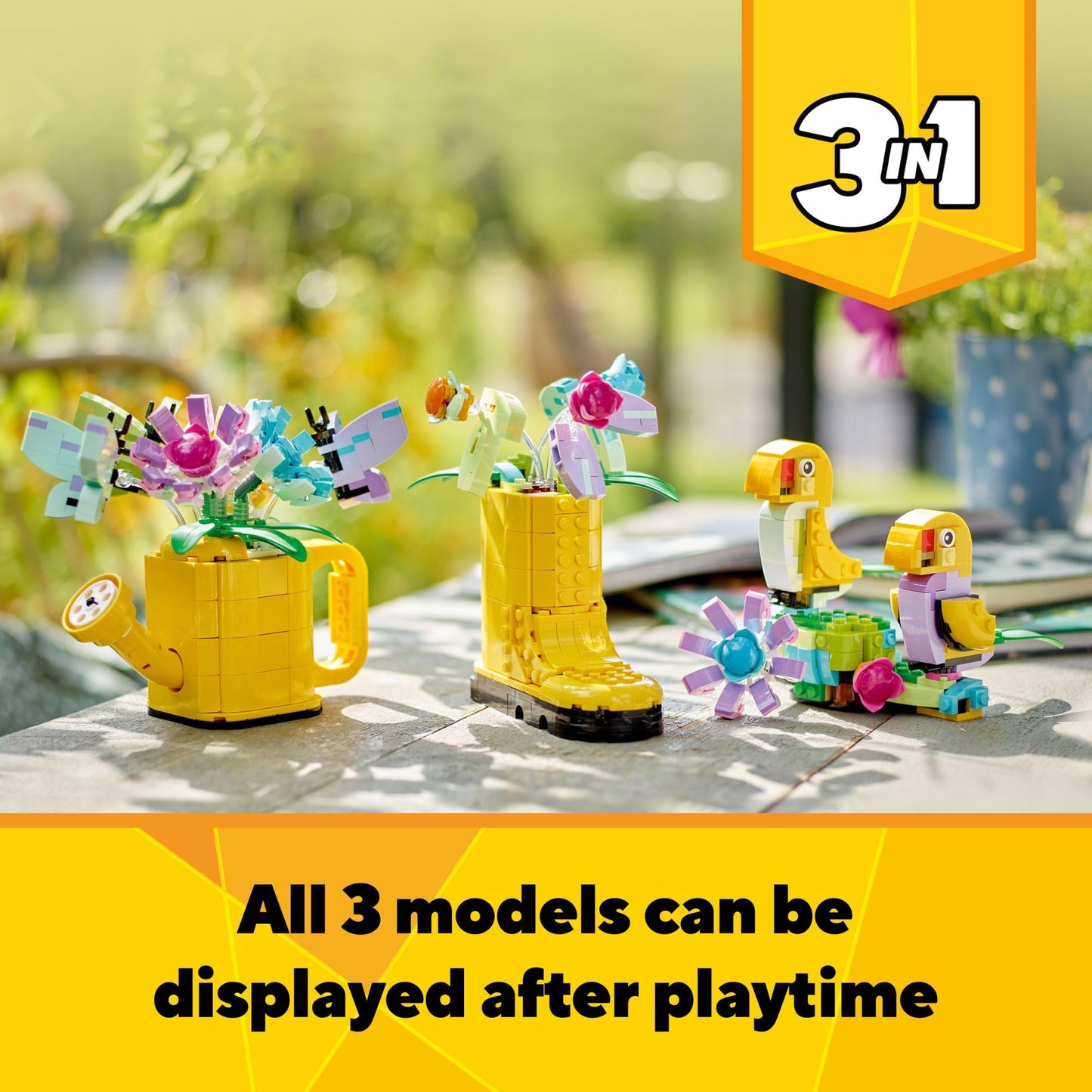 LEGO Creator 3 in 1 Flowers in Watering Can Building Toy - Fun, Creative Activity for Kids, Girls and Boys, Ages 8+ - Gift for Birthdays - Building