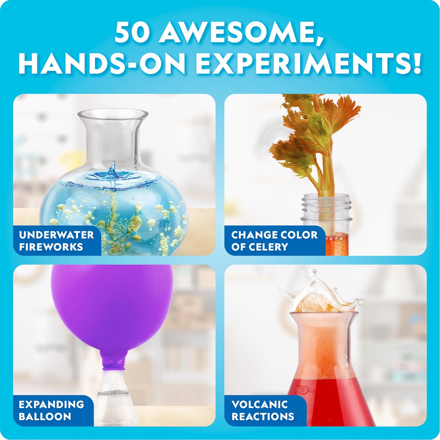 National Geographic Junior Chemistry Set with 50 Experiments for Kids