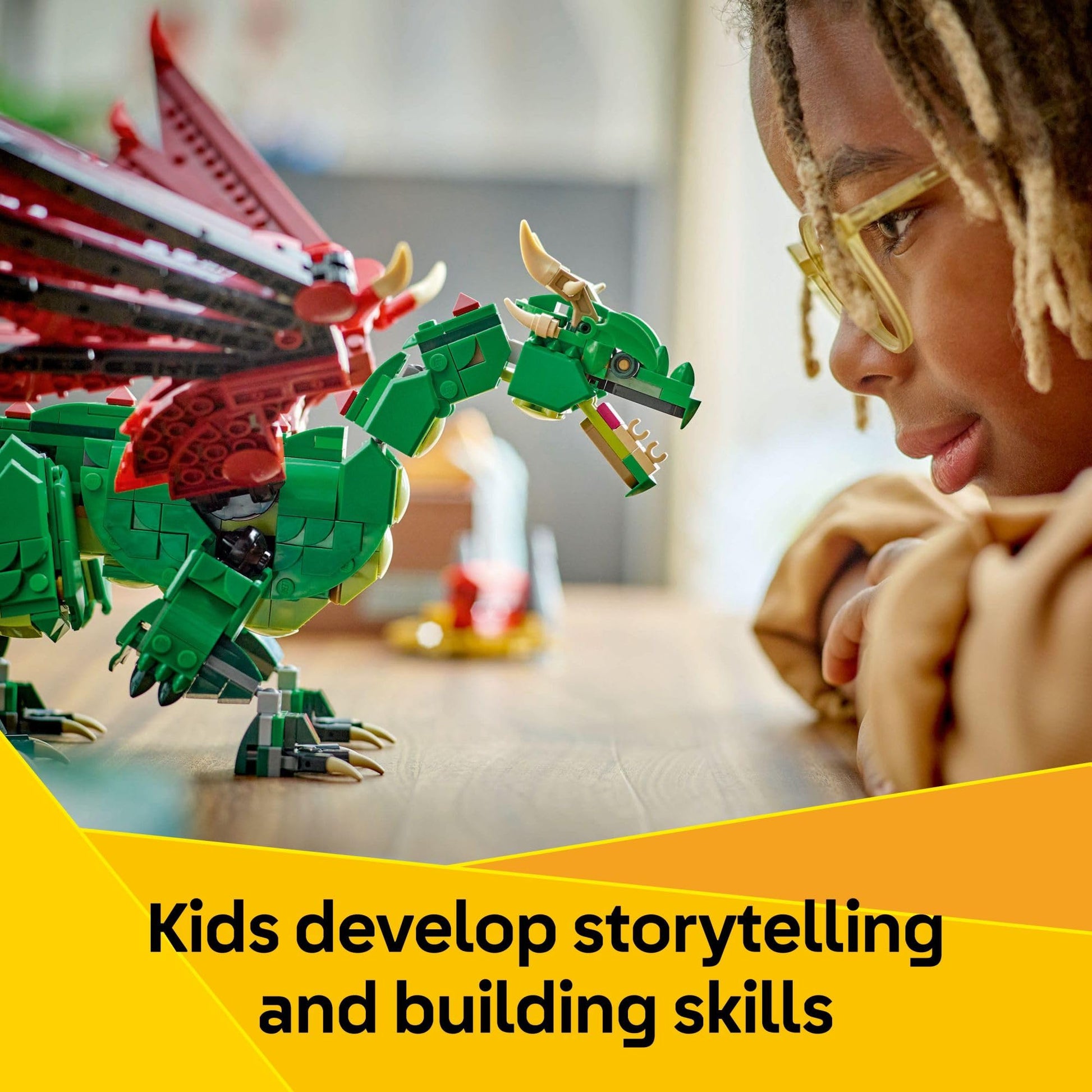 LEGO Creator 3 in 1 Medieval Dragon Toy - Building Toy with 3 Build Options, Dragon, Sea Serpent, or Phoenix - Fantasy Set for Kids, Boys and Girls