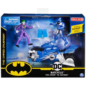 Batman DC Comics Batcycle Vehicle with Exclusive and The Joker 4-inch Action Figures, Kids Toys for Boys, Target Exclusive
