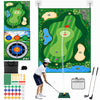 SMOCEN Battle Golf Game Set, Double-Sided Backyard Golf Chipping Game with Golf & Dart Targets, 6×4FT Indoor Golf Mat, Indoor Outdoor Golf Game