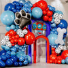 ALL-IN-1 Paw Balloon Arch & Garland Kit with BONUS Dog Bone - Small and Large Red, Dark Blue Paw Balloons - Paw Birthday Party Decorations & Supplies