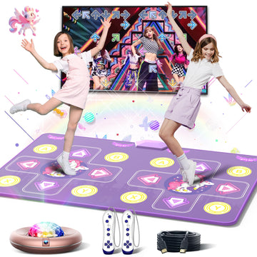 HAPHOM Dance Mat for Girls Boys - Wireless Dance Pad for TV with Camera, Plug and Play Double User Dance Mat Game, Danceing Mat for Family Games