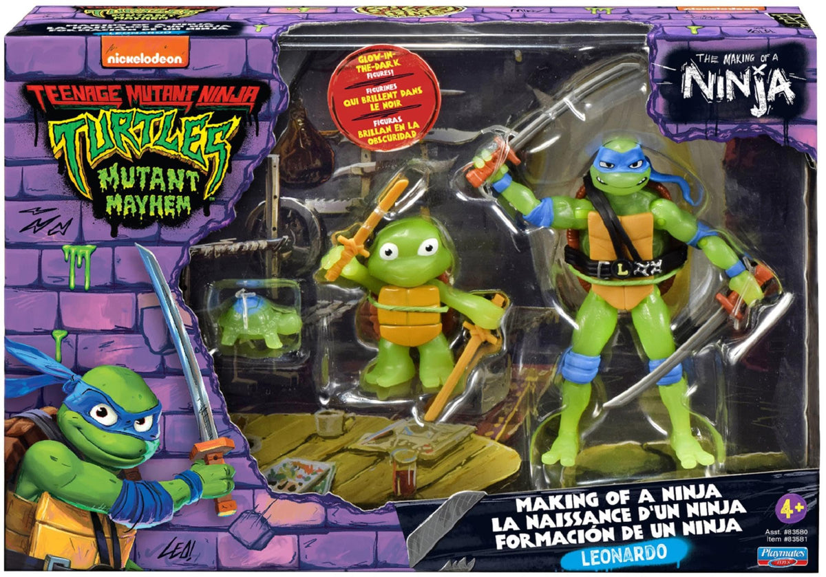 Teenage Mutant Ninja Turtles: Mutant Mayhem Making of a Ninja Leondardo Action Figure 3-Pack
