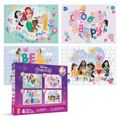 Disney Princess - CEACO 4-in-1 Multipack Jigsaw Puzzles - 48, 72 & 100 Pieces, Preschool Puzzle Set for Ages 3-6+