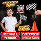 Bedwina Race Car Birthday Party Decorations - (36 Pcs) 12 - 8-Inch Orange Mini Cones for Kids & 24 Black & White Checkered Flags on Sticks - Race Car