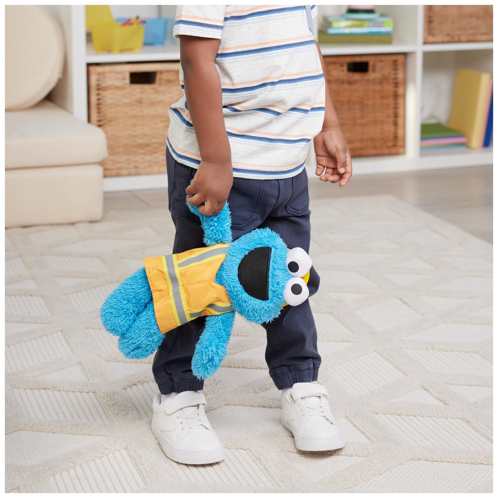 GUND Sesame Street Construction Worker Cookie Monster Take Along 13” Plush