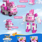 Super Wings - 7' Dizzy's Rescue Tow with 2' Pink Transform-a-Bot Mini Figure,Transforming Airplane Toy Vehicle Set,Toy for 3 4 5 Year Old Boys
