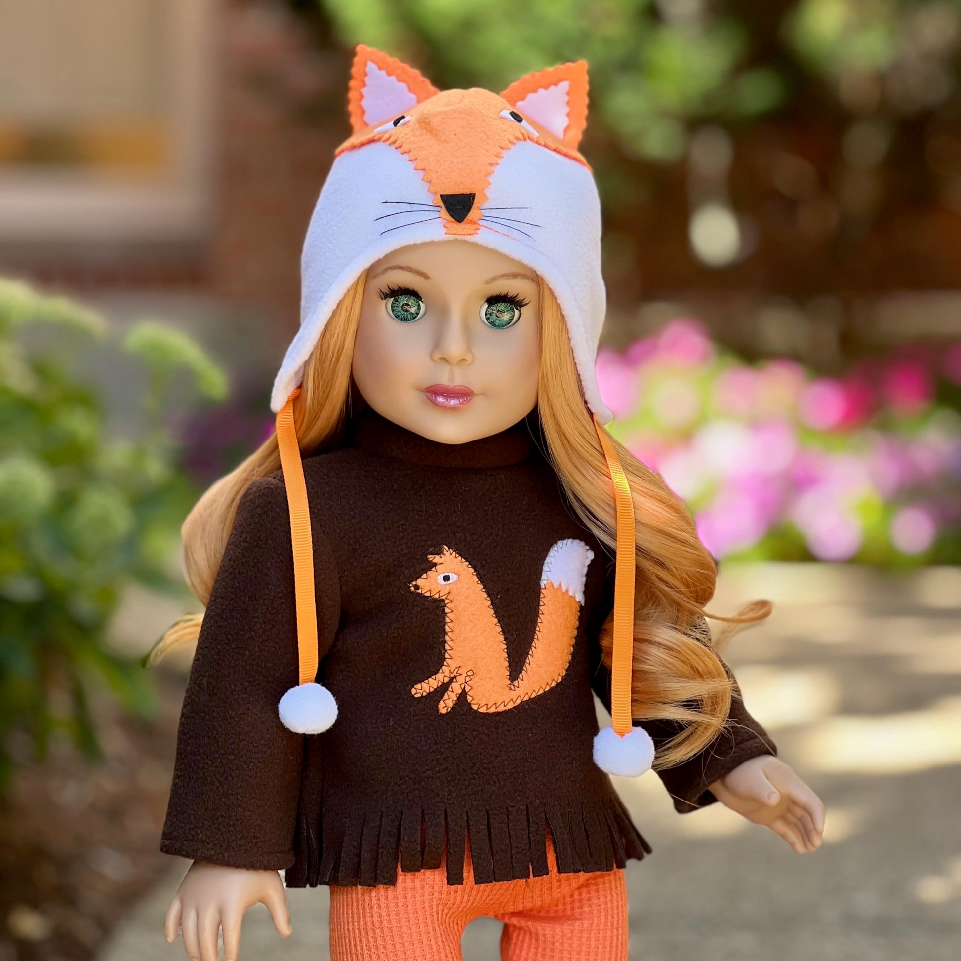 Foxy - Clothes for 18 inch Dolls - 4 Piece Outfit - Hat, Blouse, Leggings and Boots. (Doll Not Included)