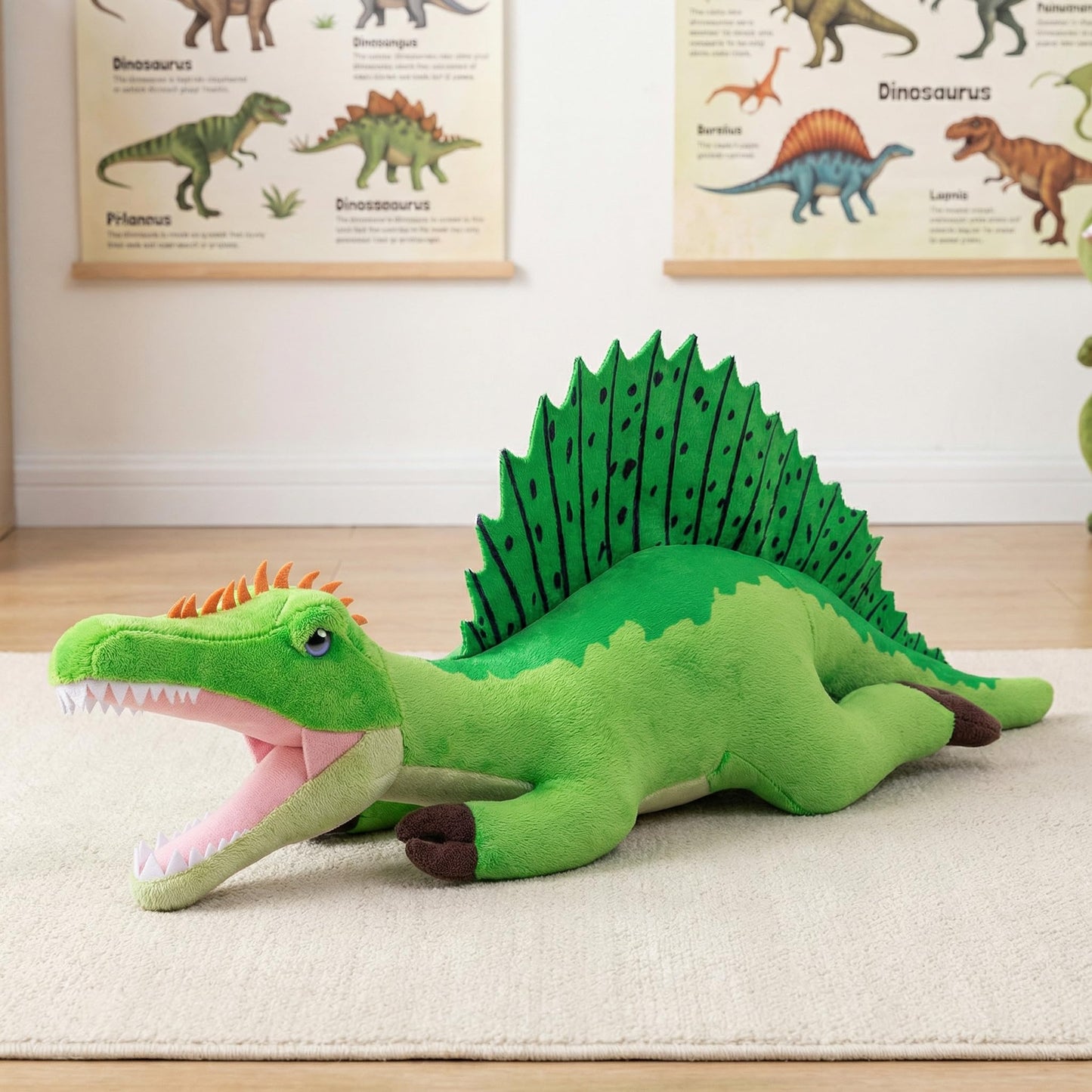 ZHONGXIN MADE Simulation Spinosaurus Dinosaur Stuffed Plush Toy - 18" Soft Lifelike Sail-Backed Dinosaur Model Toy, Real Life Dinosaur Stuffed Animal