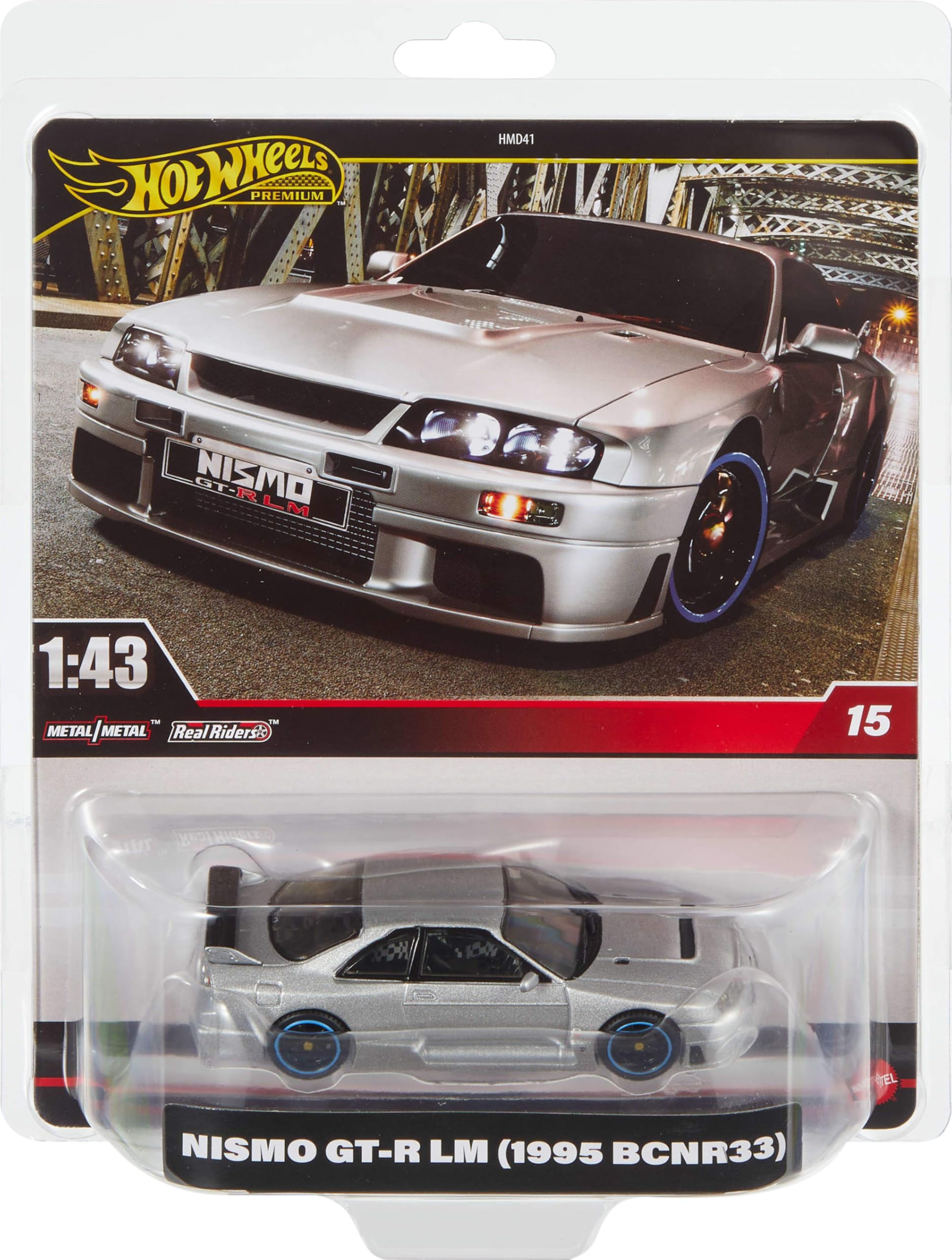 Hot Wheels Premium 1:43rd Scale Vehicle, Officially Licensed Replicas for Adult Collectors, Real Riders Tires, Metal/Metal Body & Chassis