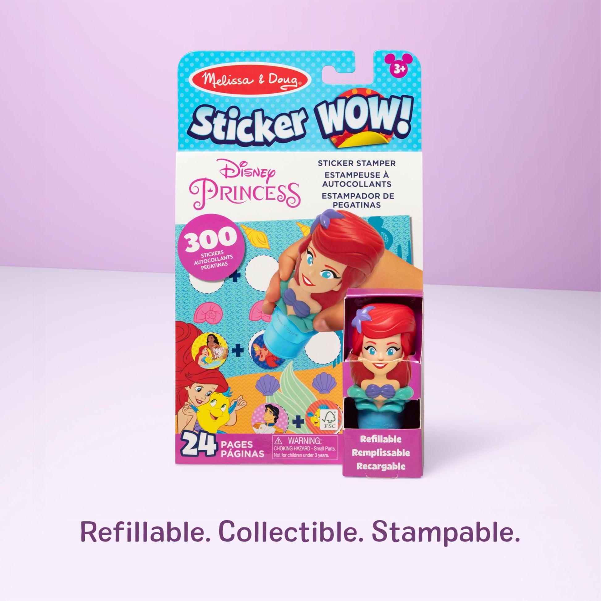 Melissa & Doug Sticker Wow!™ 24-Page Activity Pad and Sticker Stamper, 300 Stickers, Arts and Crafts Fidget Toy Collectible Character - Disney