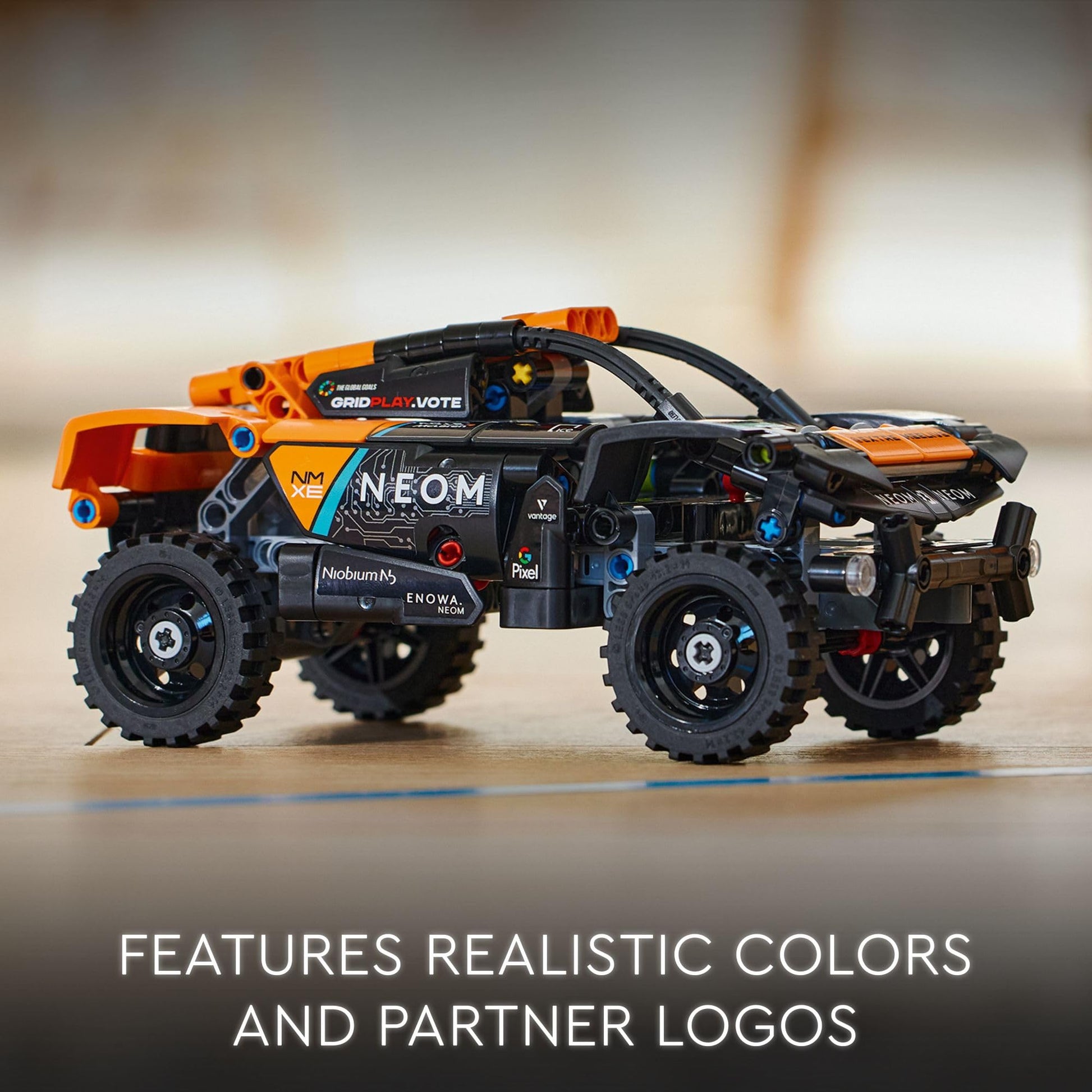 LEGO Technic NEOM McLaren Extreme E Race Car, Off-Road Pull Back Car for Action Vehicle Role Play, Cool Toy for 7 Year Olds, McLaren Toy Gift Idea for
