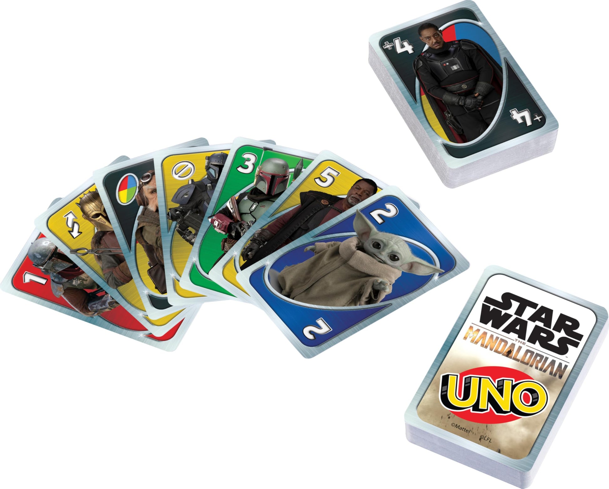 Mattel Games UNO Star Wars The Mandalorian in Storage Tin, Themed Deck & Special Rule, Gift for Kid, Adult & Family Game Nights, Ages 7 Years Old
