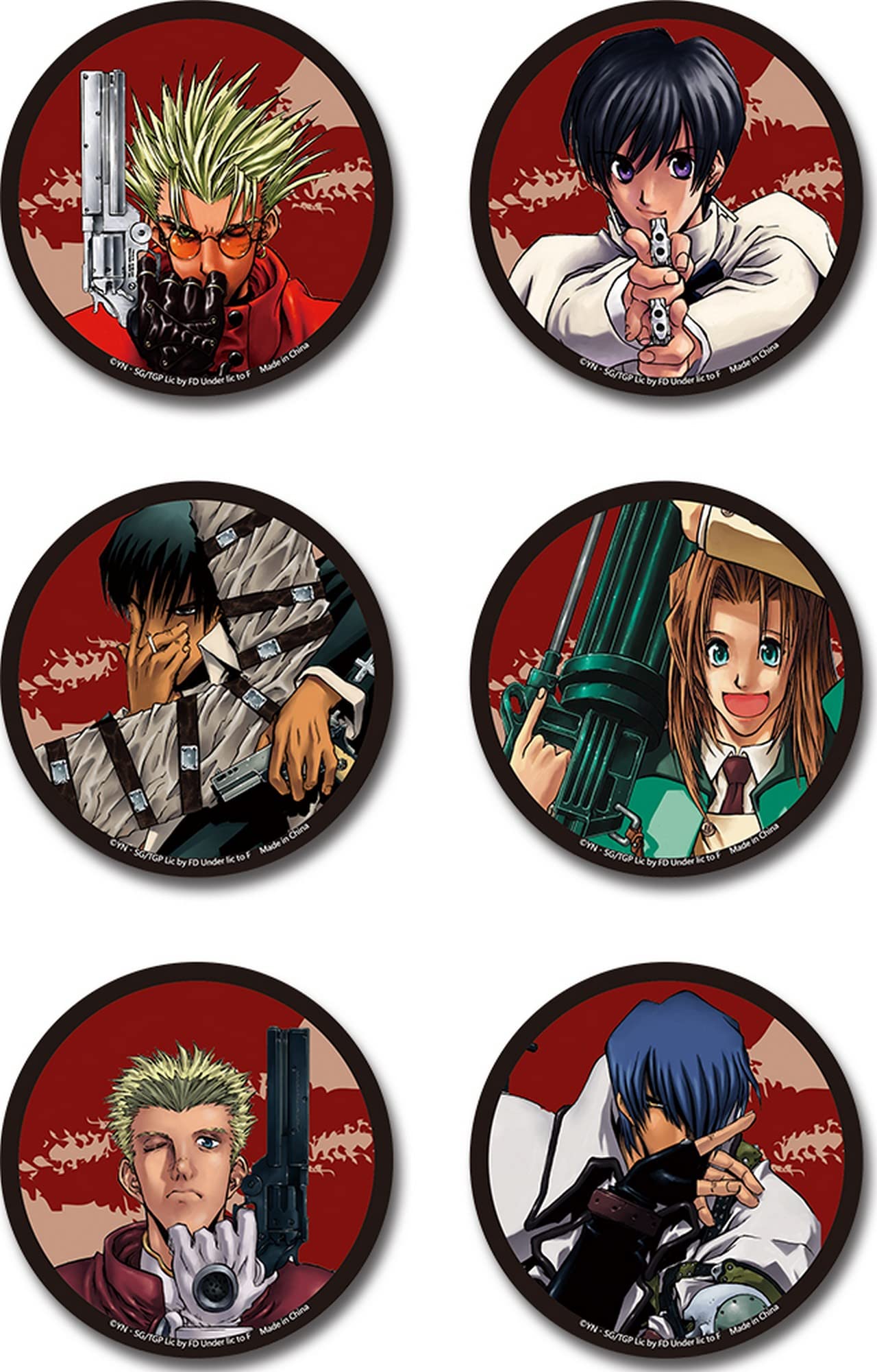 Trigun - Main Character Sticker Die-Cut Set