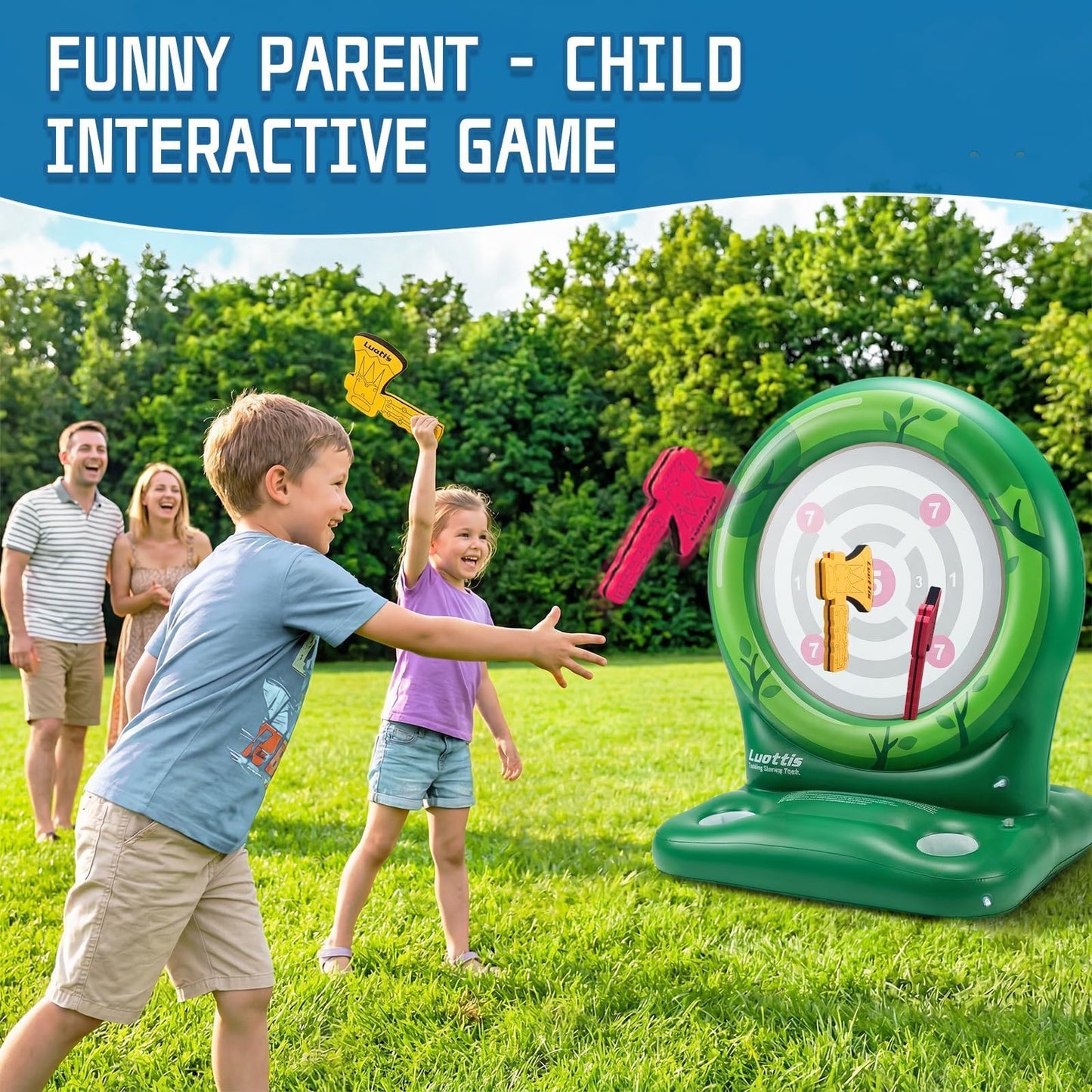 Luottis Inflatable Dart Board Pool Toys, Axe Throwing Pool Games