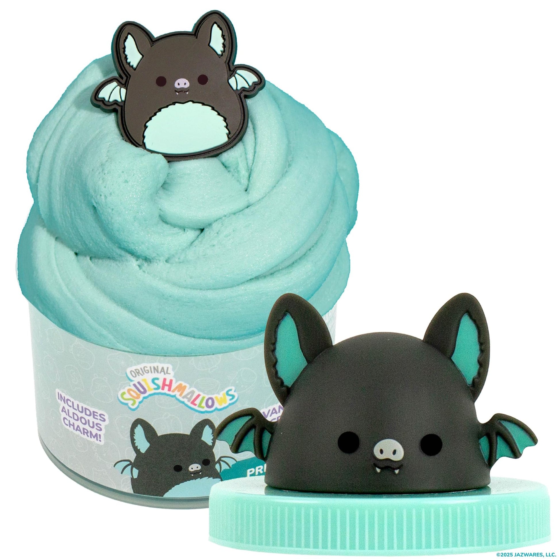 Original Squishmallows Scented Slime Jar, Vanilla, Aldous the Fruit Bat