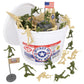 TimMee Bucket of Army Men - OD Green vs. Tan 54pc Soldier Playset - Made in USA