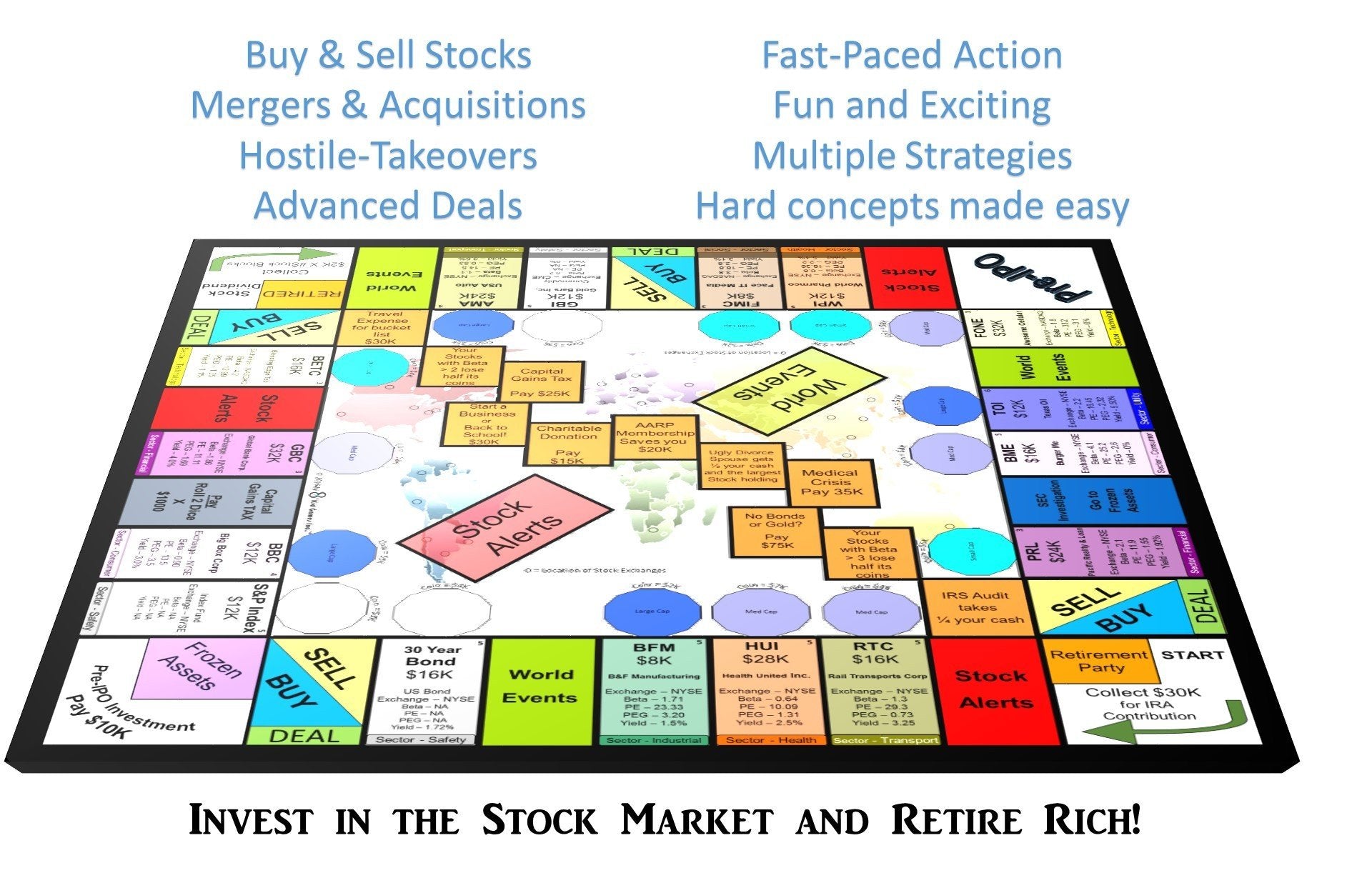 Stock Exchange Game - Stock Market Action Made Easy and Fun! Based Off the Real Stock Market. Educational, Competitive, EXCITING! Learn Financial