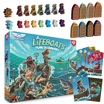 Lifeboats: Plank of Carneades Board Game by MayDay Games - Strategy Party Board Game for Adults and Family - Pirate-Themed Survival and Betrayal