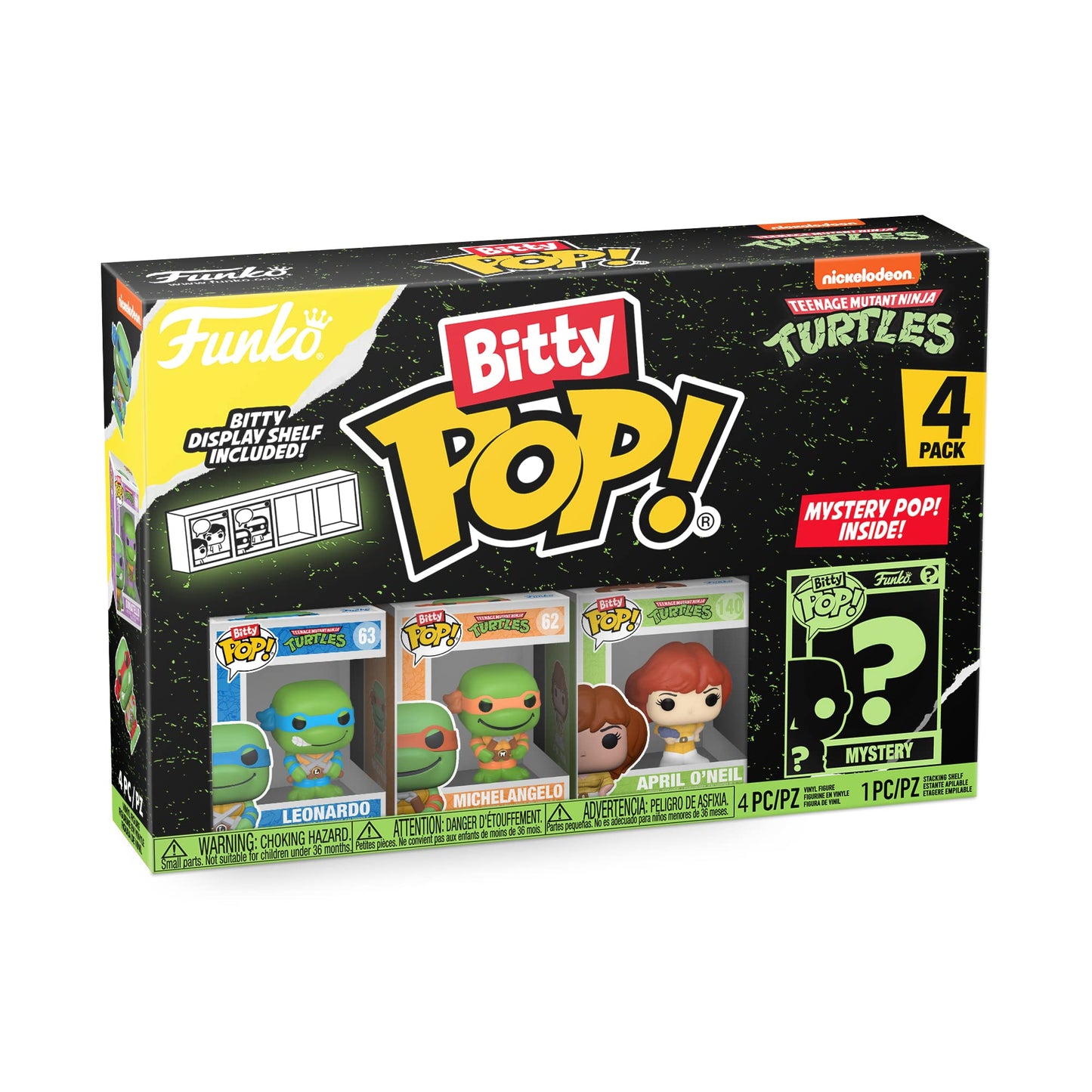 Funko Bitty POP! Teenage Mutant Ninja Turtles (TMNT) - Leonardo, 4-Pack - Leonardo, Michelangelo, April O’Neil and A Surprise Mystery Mini Figure