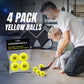 Winnwell Knee Hockey Foam Balls - Indoor Mini Stick Hockey Balls - Soft Foam 4-Pack with Drawstring Bag - 2" Diameter Ball
