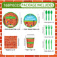 168pcs Red Brick Wall Street Birthday Party Supplies Plates Napkins