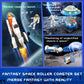 mesproud 2 in 1 Space Roller Coaster Building Set, UFO Satellite Capsule Buildable Coaster Toy, Creative STEM Construction Kit, Gift for Boys Girls