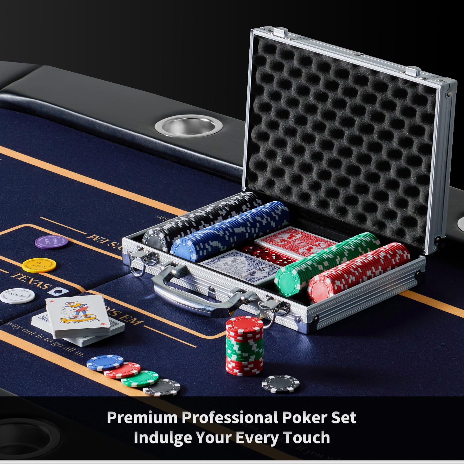 Boyzhood Poker Chips,200Pcs Poker Set with Aluminum Travel Case,11.5 Gram Poker Chips Set for Texas Holdem Blackjack Gambling
