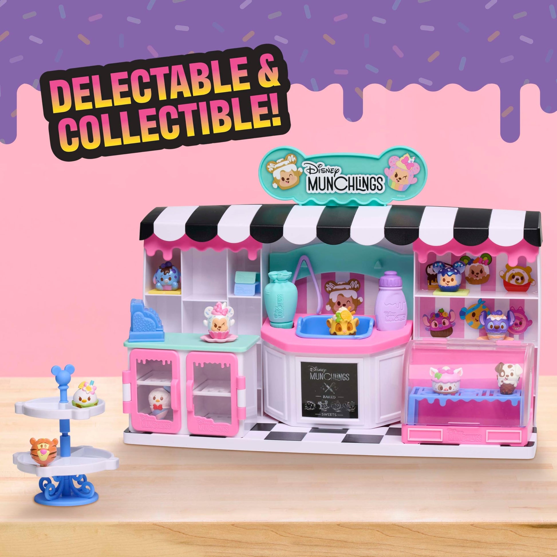 Disney Munchlings Mini Munch Bakery, 25-piece Color Change Figure Playset, 1-inch Collectible Scented Figurines, Kids Toys for Ages 3 Up by Just Play