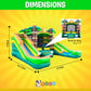 Pogo Bounce House Crossover Double Water Slide Combo, No Blower, Tropical