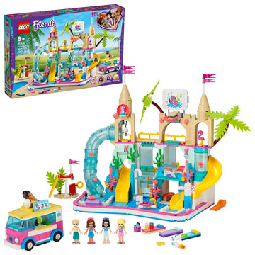 LEGO Friends Summer Fun Water Park 41430 Set Featuring Friends Stephanie, Emma, Olivia and Mason Buildable Mini-Doll Figures, Perfect Set for Creative