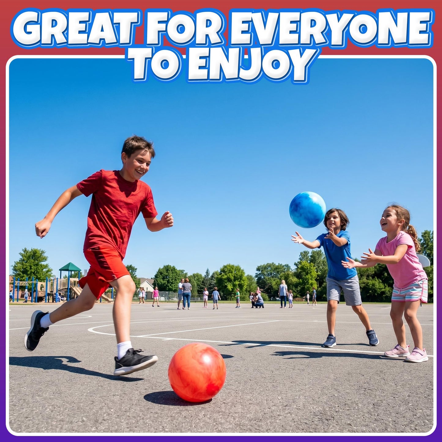 8.5-Inch Playground Balls for Kids (2-Pack) with Hand Pump, Marbleized