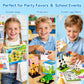 FUN LITTLE TOYS Mini Animal Building Blocks - 12 Pack, No Duplicates, Individually Boxed Zoo Sets for Kids 6-12, Party Favors, Classroom Prizes