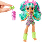 Mattel Cave Club Rockelle Doll (8 10-inch, Teal Hair) Poseable Prehistoric Fashion Doll with Dinosaur Pet and Accessories, Gift for 4 Year Olds and Up