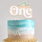 The Big One First Birthday Cake Topper - 1st Birthday Ocean Surf Theme,The Big One Wave Themed Cake Topper,Summer Cake Decorations (surf one)