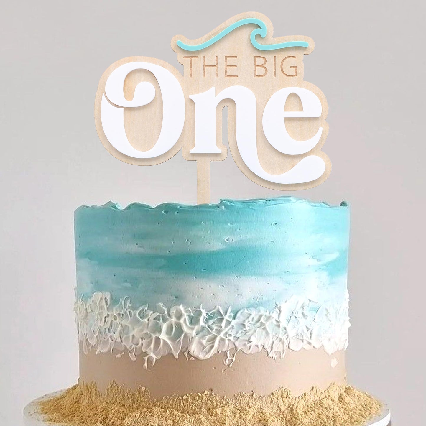 The Big One First Birthday Cake Topper - 1st Birthday Ocean Surf Theme,The Big One Wave Themed Cake Topper,Summer Cake Decorations (surf one)