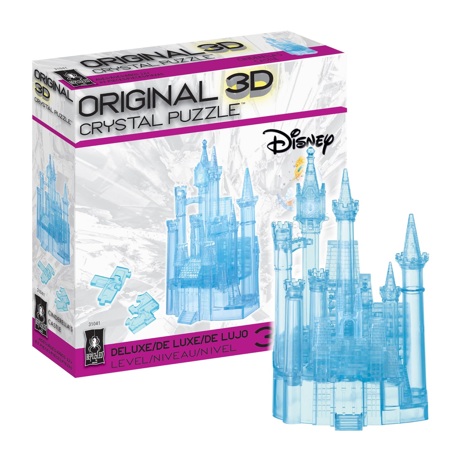 Disney Cinderella Castle Crystal 3D Puzzle Deluxe, 71-Piece, Ages 12+