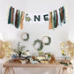 Dinosaur 1st Birthday High Chair Banner - Baby Boy First Highchair Banner for Party Supplies, Dinosaur Themed One High Chair Garland Birthday Party