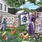 SUNSOUT INC - Quilts in the Backyard - 500 pc Jigsaw Puzzle by Artist: Sharon Steele - Finished Size 18" x 24" - MPN# 42077