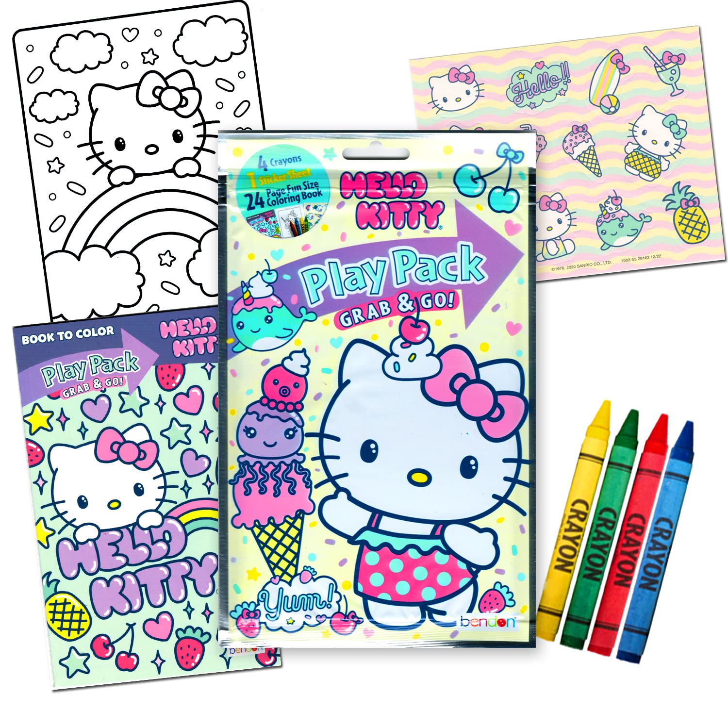 Hello Kitty Coloring and Acitivty Book Super Bundle for Kids, Girls - Set Includes Stickers, Kids Coloring Book and More