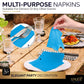 Amcrate Big Party Pack 100 Count Caribbean Blue Beverage Napkins - Ideal for Wedding, Party, Birthday, Dinner, Lunch, Cocktails. (4” x 4”)