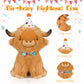 YZXZM Happy Birthday Highland Cow Plush, Birthday Stuffed Animal, Soft Plushie Cute Cow Plush Pillow Gifts for Boys & Girls (9.8 Inch)