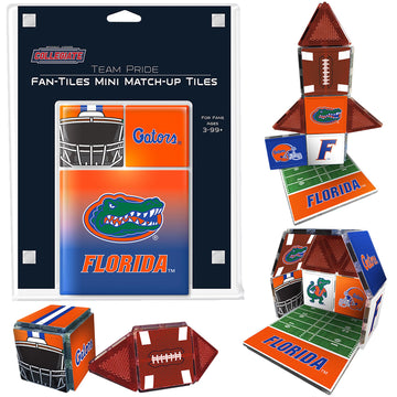 CreateOn NCAA Fan-Tiles Magnetic Match-Up Tiles for Florida Gators Fans, 17-Piece Building for Kids & Adults, Officially Licensed NCAA Team