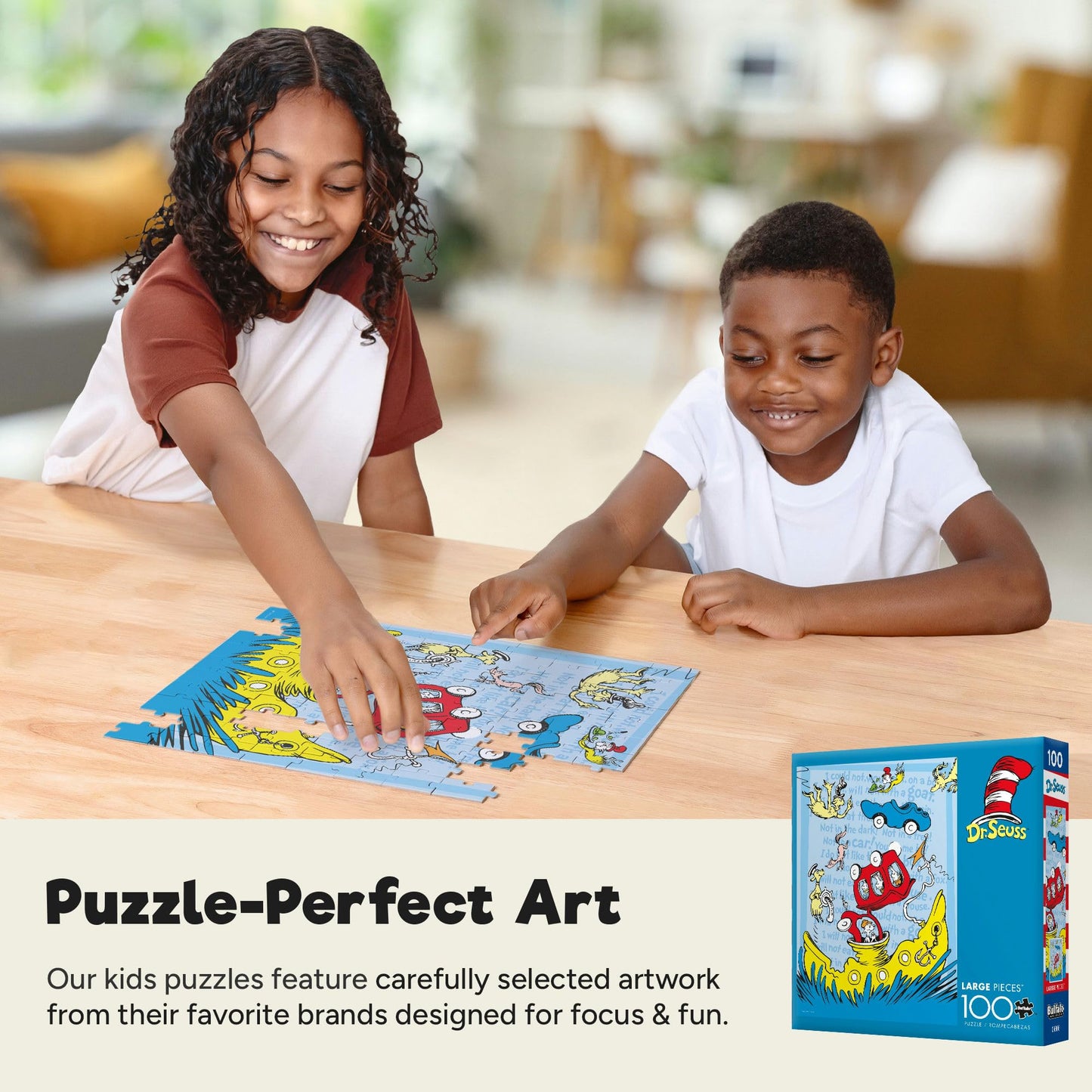Buffalo Games - 100 Piece Dr. Seuss Jigsaw Puzzle for Kids Ages 6+
