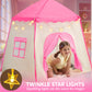JOYIN Pink Princess Tent for Girls with LED Star Lights-Indoor & Outdoor Large Playhouse Kids Castle Play Tent for Children Indoor and Outdoor Games